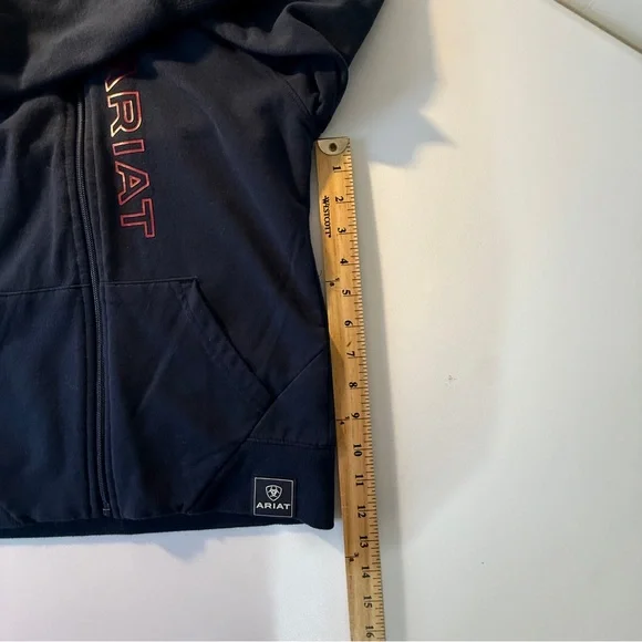 Ariat full zip sweatshirt girls size S/8 blue western wear cowgirl horse ranch - Picture 8 of 10
